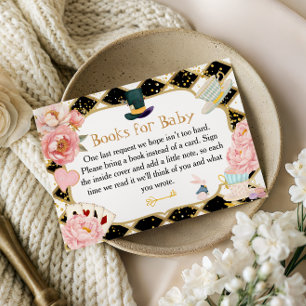 Alice im Wunderland Bücher für Baby-Teeparty Begleitkarte