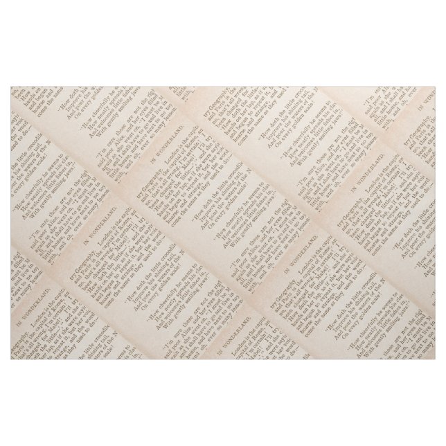 Alice im Wunderland Buchseite Stoff (Yard (91,4 cm))