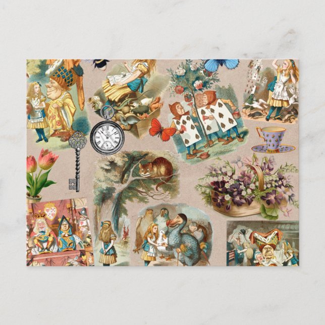 Alice im Wunderland Cheshire Cat Characters Postkarte (Vorderseite)