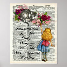 Alice im Wunderland Cheshire Cat Dictionary Art