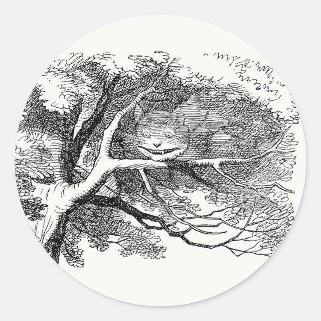 Alice im Wunderland - Cheshire Cat Fading to Smile Runder Aufkleber (Vorderseite)