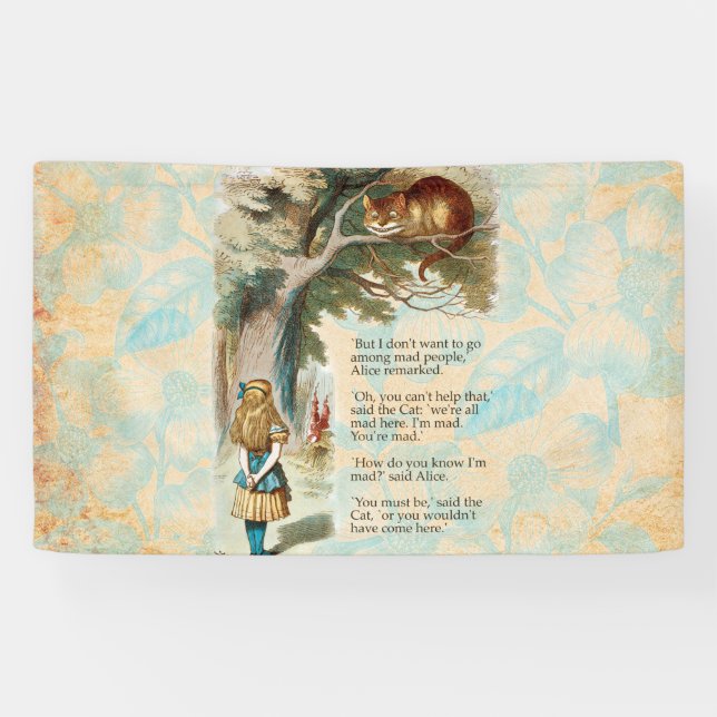 Alice im Wunderland Cheshire Cat Mad Banner (Horizontal)