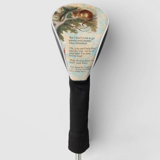 Alice im Wunderland Cheshire Cat Mad Golf Headcover (Vorderseite)