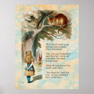 Alice im Wunderland Cheshire Cat Mad Poster