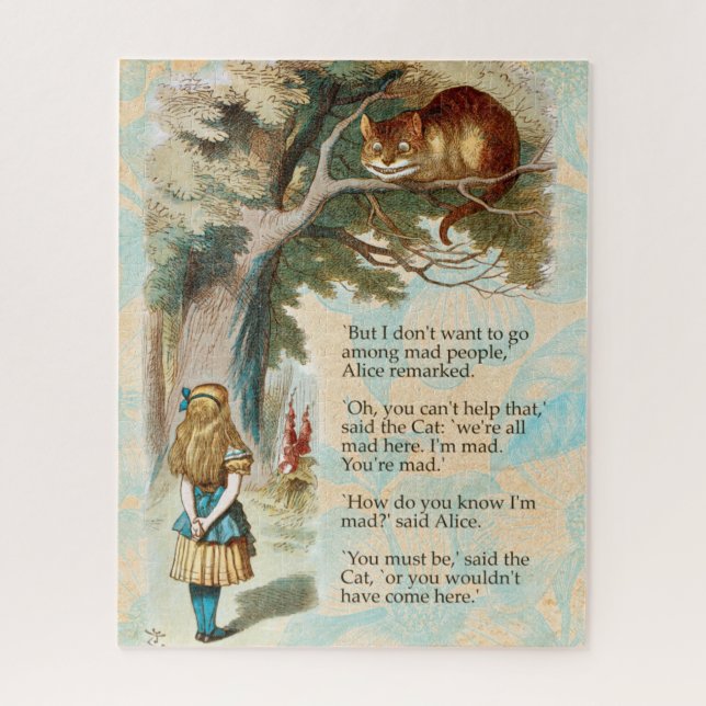 Alice im Wunderland Cheshire Cat Mad Puzzle (Vertikal)