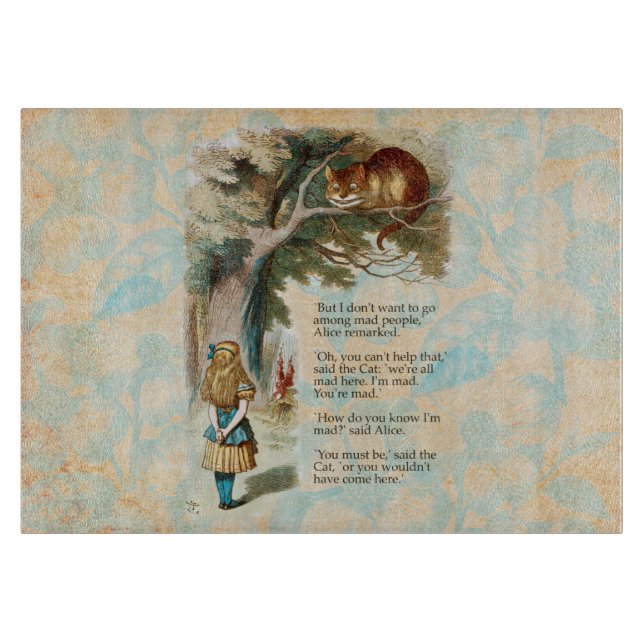 Alice im Wunderland Cheshire Cat Mad Schneidebrett (Vorderseite)