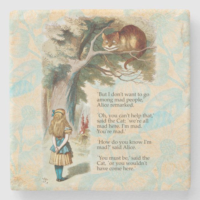 Alice im Wunderland Cheshire Cat Mad Steinuntersetzer (Vorderseite)