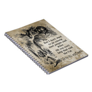 Alice im Wunderland; Cheshire Cat mit Alice Notizblock