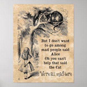 Alice im Wunderland; Cheshire Cat mit Alice Poster