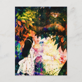 Alice im Wunderland Cheshire Cat Watercolor Postkarte
