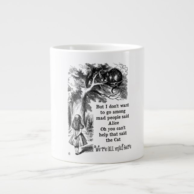 Alice im Wunderland; Cheshire Katze mit Alice Jumbo-Tasse (Vorderseite)