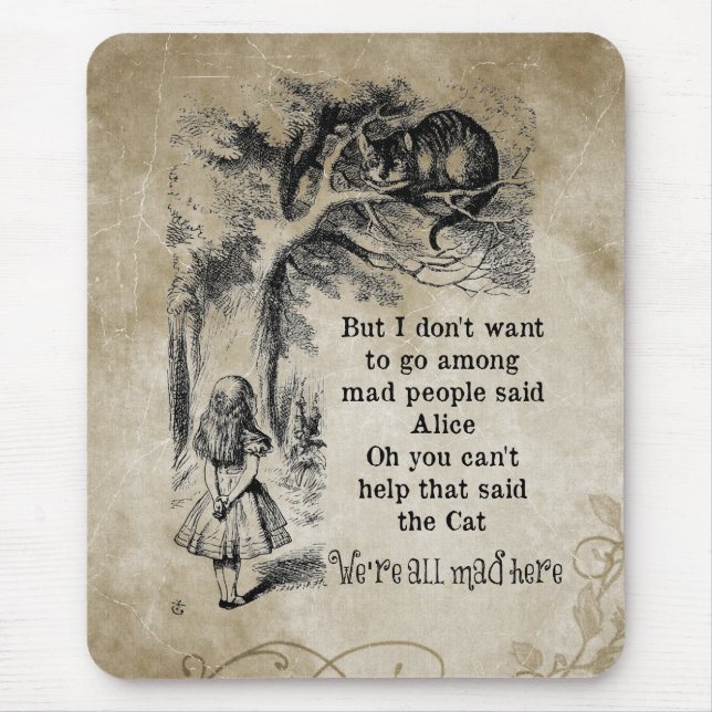 Alice im Wunderland; Cheshire-Katze mit Alice Mousepad (Vorne)