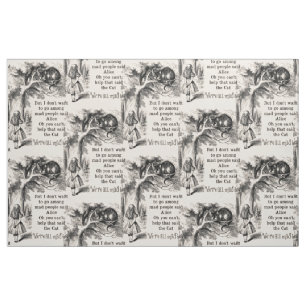 Alice im Wunderland; Cheshire-Katze mit Alice Stoff