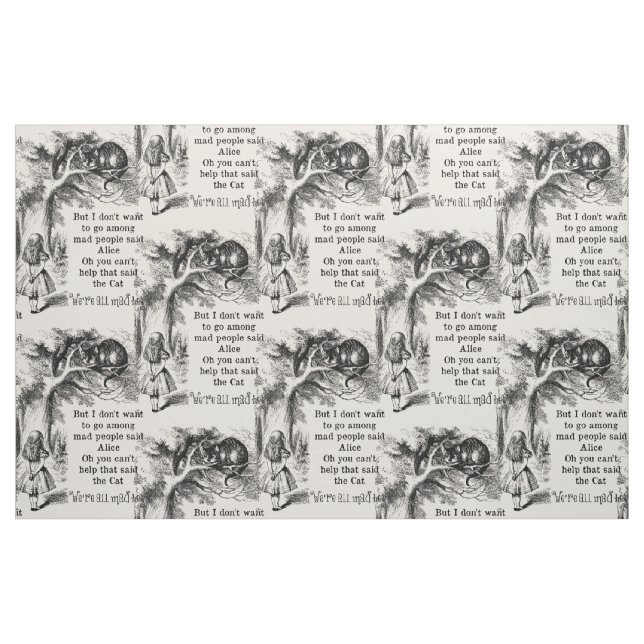 Alice im Wunderland; Cheshire-Katze mit Alice Stoff (Yard (91,4 cm))