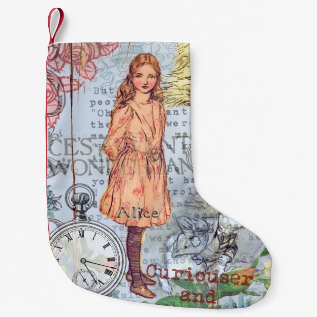 Alice im Wunderland Classic Cheshire Rabbit Alice Kleiner Weihnachtsstrumpf (Vorderseite)