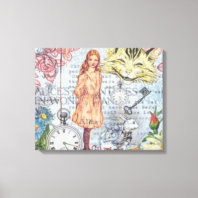 Alice im Wunderland Classic Cheshire Rabbit Alice Leinwanddruck (Vorderseite)
