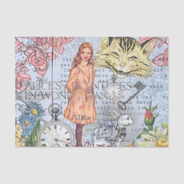 Alice im Wunderland Classic Cheshire Rabbit Alice Seidenpapier (Vorderseite)