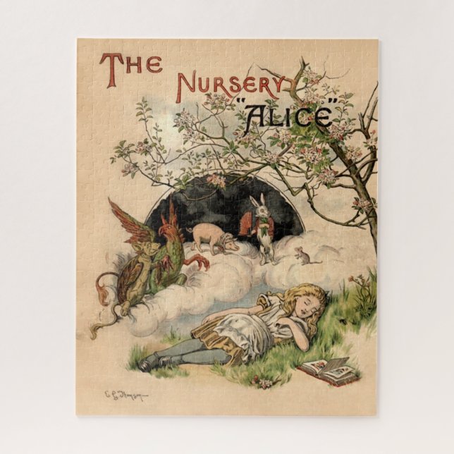 Alice im Wunderland Classic Illustration Puzzle (Vertikal)