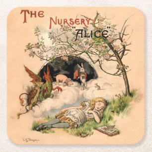 Alice im Wunderland Classic Illustration Rechteckiger Pappuntersetzer