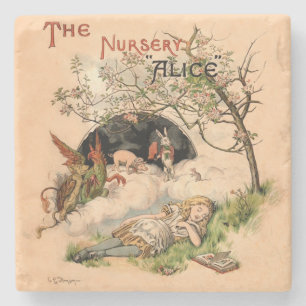 Alice im Wunderland Classic Illustration Steinuntersetzer