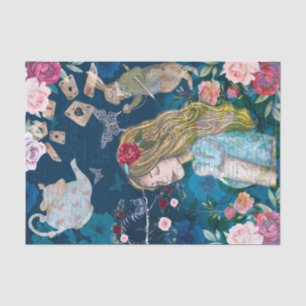 Alice im Wunderland Collage Decoupage Floral Rose Seidenpapier