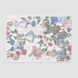 Alice im Wunderland Collage Decoupage White Seidenpapier