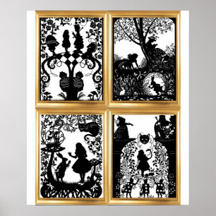 Alice im Wunderland Collage Poster