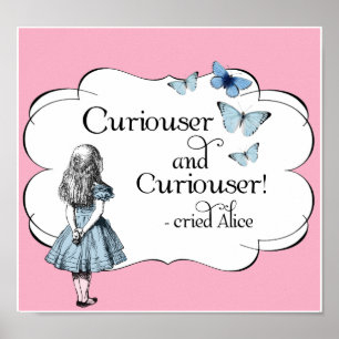 Alice im Wunderland Curiouser Pink Poster oder Pri