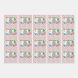 Alice im Wunderland Custom Black Red Birthday Geschenkpapier Set