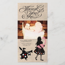 Alice im Wunderland danken Ihnen Baby-Foto-Karte Dankeskarte