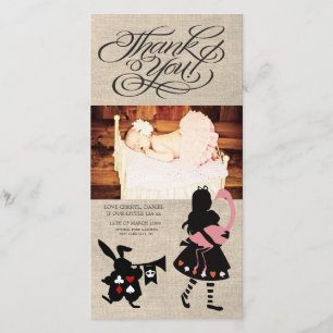 Alice im Wunderland danken Ihnen Baby-Foto-Karte Dankeskarte