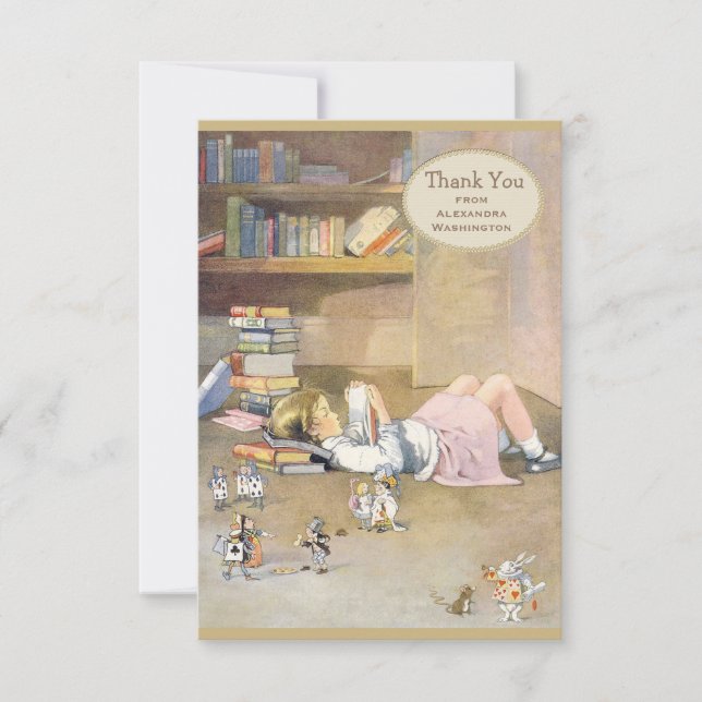 Alice im Wunderland danken Ihnen Brautparty Dankeskarte (Vorderseite)