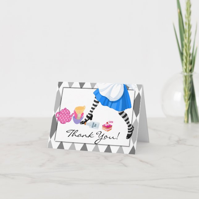 Alice im Wunderland danken Ihnen zu kardieren Dankeskarte (Vorderseite)