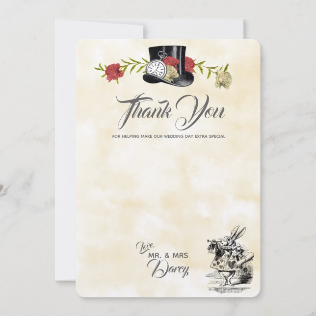 Alice im Wunderland Dankeschön Karte (Vorderseite)