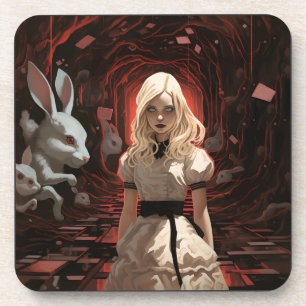 Alice im Wunderland Dark Surrealistisch Getränkeuntersetzer