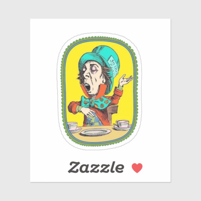 Alice im Wunderland, das Mad Hatter Aufkleber (Blatt)
