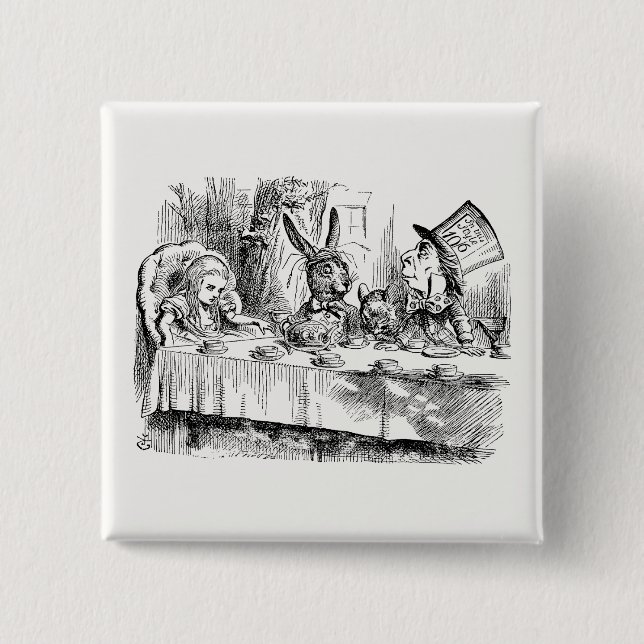 Alice im Wunderland - Das Tea-Party des Mad Hatter Button (Vorderseite)