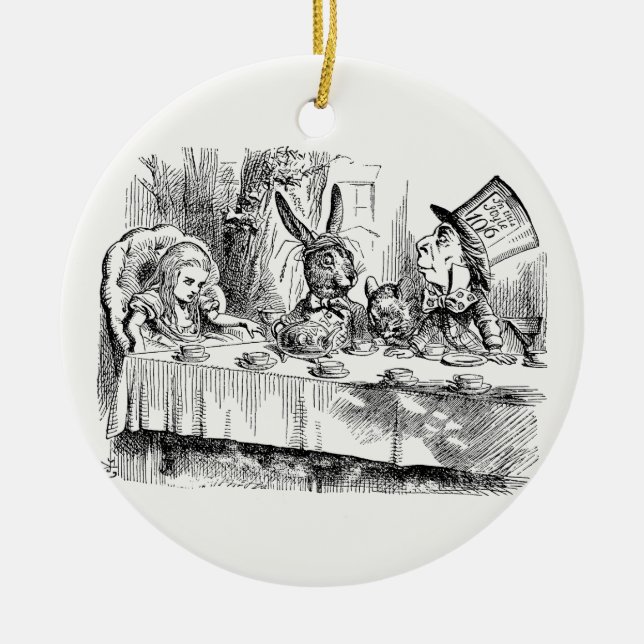 Alice im Wunderland - Das Tea-Party des Mad Hatter Keramik Ornament (Vorne)