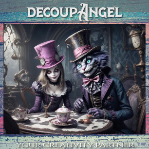 Alice im Wunderland Decoupage Geschenkpapier Set