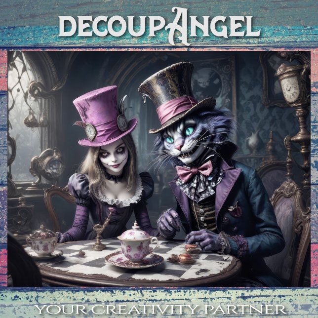 Alice im Wunderland Decoupage  Geschenkpapier Set (Von Creator hochgeladen)