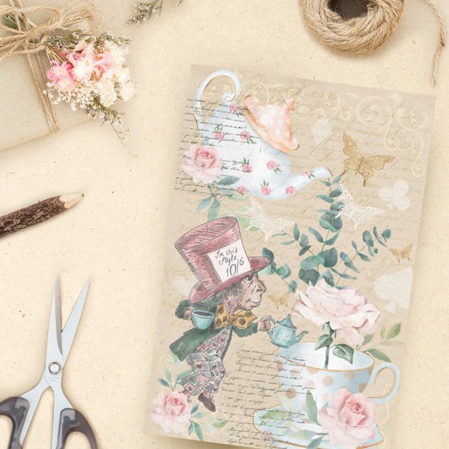 Alice im Wunderland Decoupage Mad Hatter Seidenpapier (Von Creator hochgeladen)