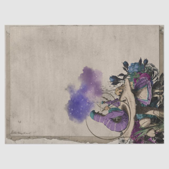 Alice im Wunderland der lila Raupe Seidenpapier (Vorderseite)