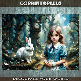 Alice im Wunderland, der weiße Kaninchen - Decoupa Geschenkpapier Set