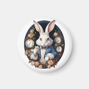 Alice im Wunderland der Weißen Kaninchen und Rose Magnet