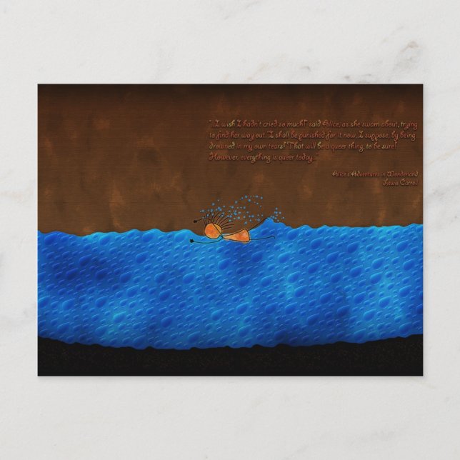 Alice im Wunderland des Tränenpools Postkarte (Vorderseite)