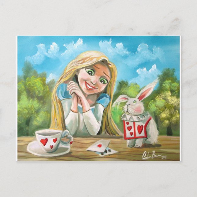 Alice im Wunderland des weißen Kaninchens Gordon B Postkarte (Vorderseite)