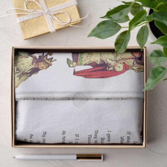 Alice im Wunderland, die das Tarts-Lied gestohlen  Seidenpapier (Geschenk)