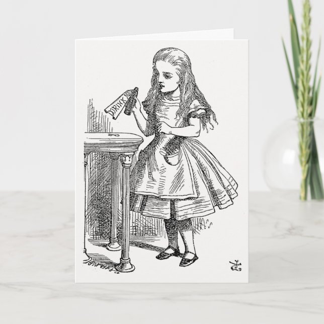 Alice im Wunderland, die Flasche "Drink Me" halten Karte (Vorderseite)