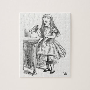 Alice im Wunderland, die Flasche "Drink Me" halten Puzzle