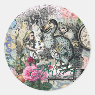 Alice im Wunderland Dodo Klassische Kunstwerke Runder Aufkleber